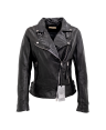 Damen Lederbikerjacke Lammnappa washed SCHWARZ FLEX 16001 01