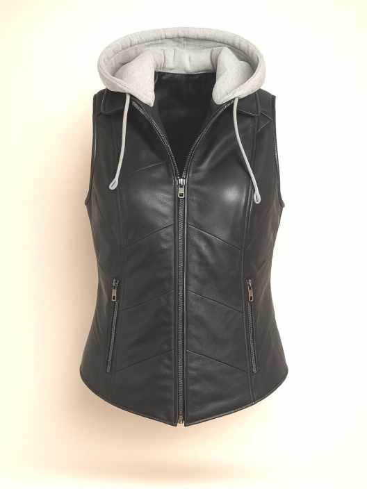 Lederweste LUISE LAMMNAPPA SCHWARZ 251121 00 - Lederbekleidungsversand