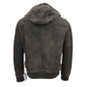 Herren Lederjacke JAKOB Ziegenvelours anthrazit Rückseite