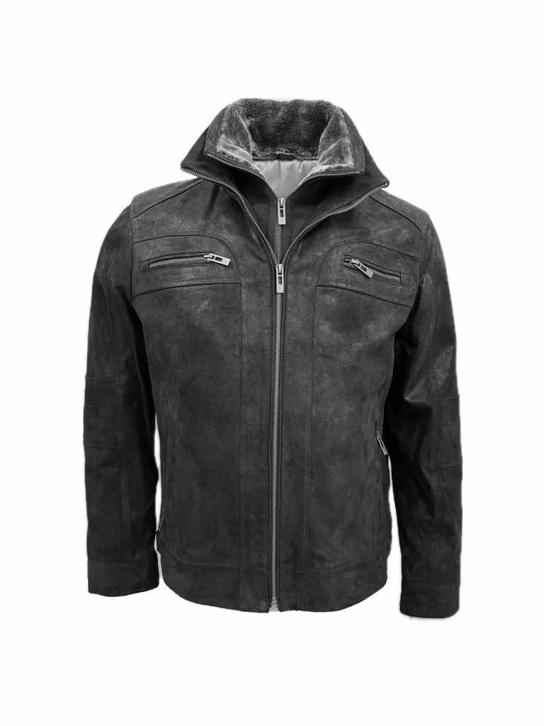 Herren Lederjacke 521 Porcvelours Acryl schwarz 10127 60 01