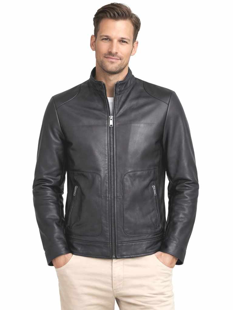 Herren Lederjacke Lammnappa schwarz - Modell LARS