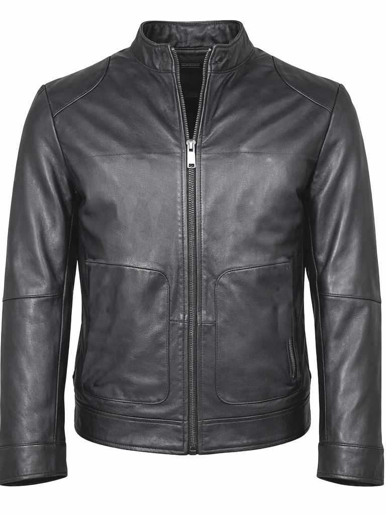 Herren Lederjacke LARS aus weichem Lammnappa SCHWARZ