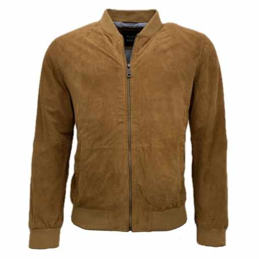 Lederblouson PHIL Ziegenvelours cognac 05 48 - Lederbekleidungsversand