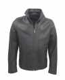 Herren Lederjacke DARIO Olivennappa schwarz Vorderseite