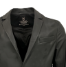 7265399 Ledersakko Olivenleder schwarz Ausschnitt