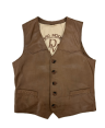 Herren Lederweste W522 10130 Lammnappa Antik mittelbraun 01 50 - Lederbekleidungsversand