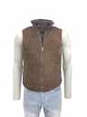 Herren Lederweste mit Nylonrücken dunkelbraun ohne Kapuze 11