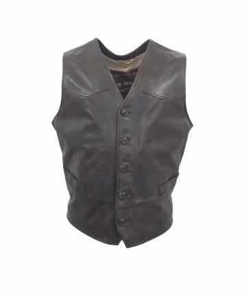 Herren Lederweste CHARLES Lammnappa dunkelbraun Vorderseite